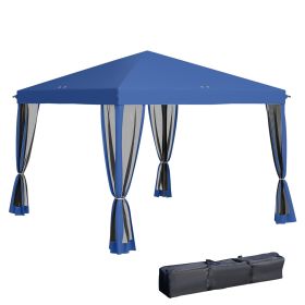10' x 10' Pop Up Canopy Tent with Netting, Instant Gazebo, Screen House Room with Carry Bag, Height Adjustable, for Outdoor, Garden, Patio, Campi