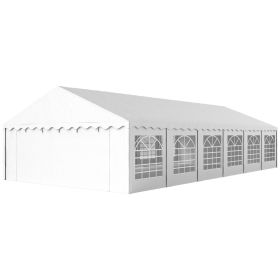 20' x 40' Party Tent, Outdoor Canopy Tent with Removable Sidewalls, 12 Windows for Parties, Wedding, Events, BBQ, White